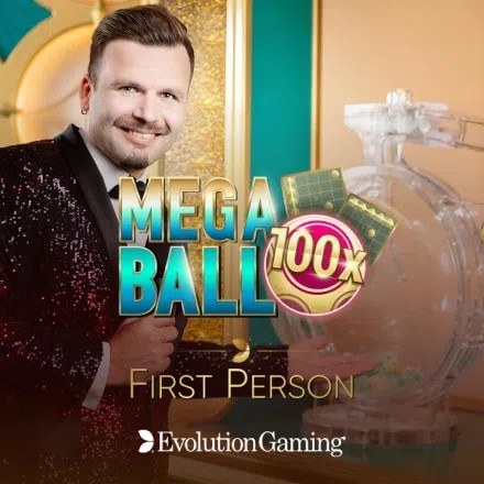 First Person Mega Ball online game logo by Evolution on magius-gr.gr
