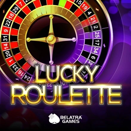 Lucky Roulette slot logo by Belatra Games at Magius