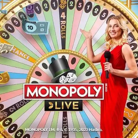 Monopoly Live slot logo by Evolution at Magius