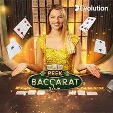 Peek Baccarat online game logo by Evolution on magius-gr.gr